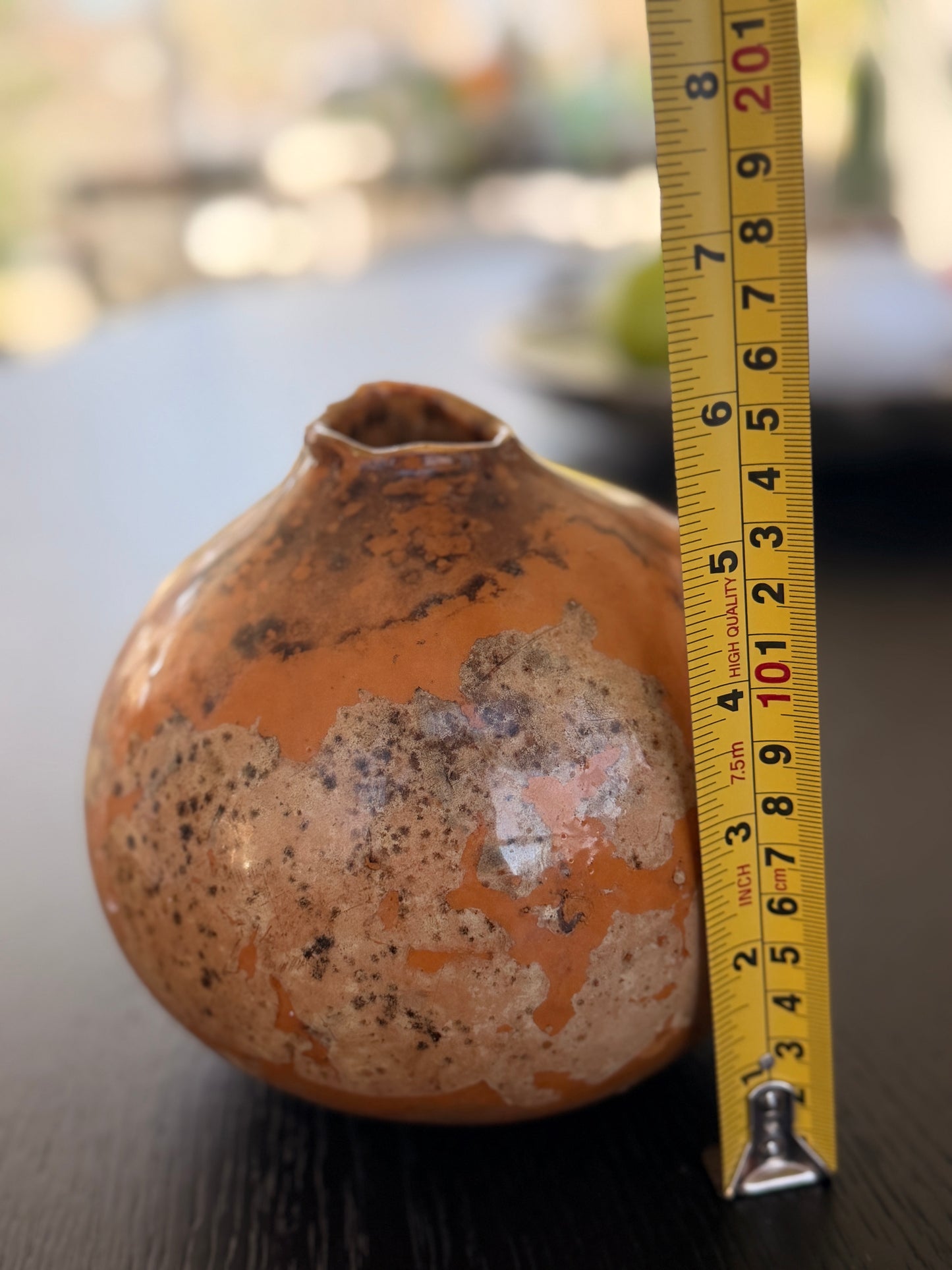 Small Studio Raku Style Pottery Vase
