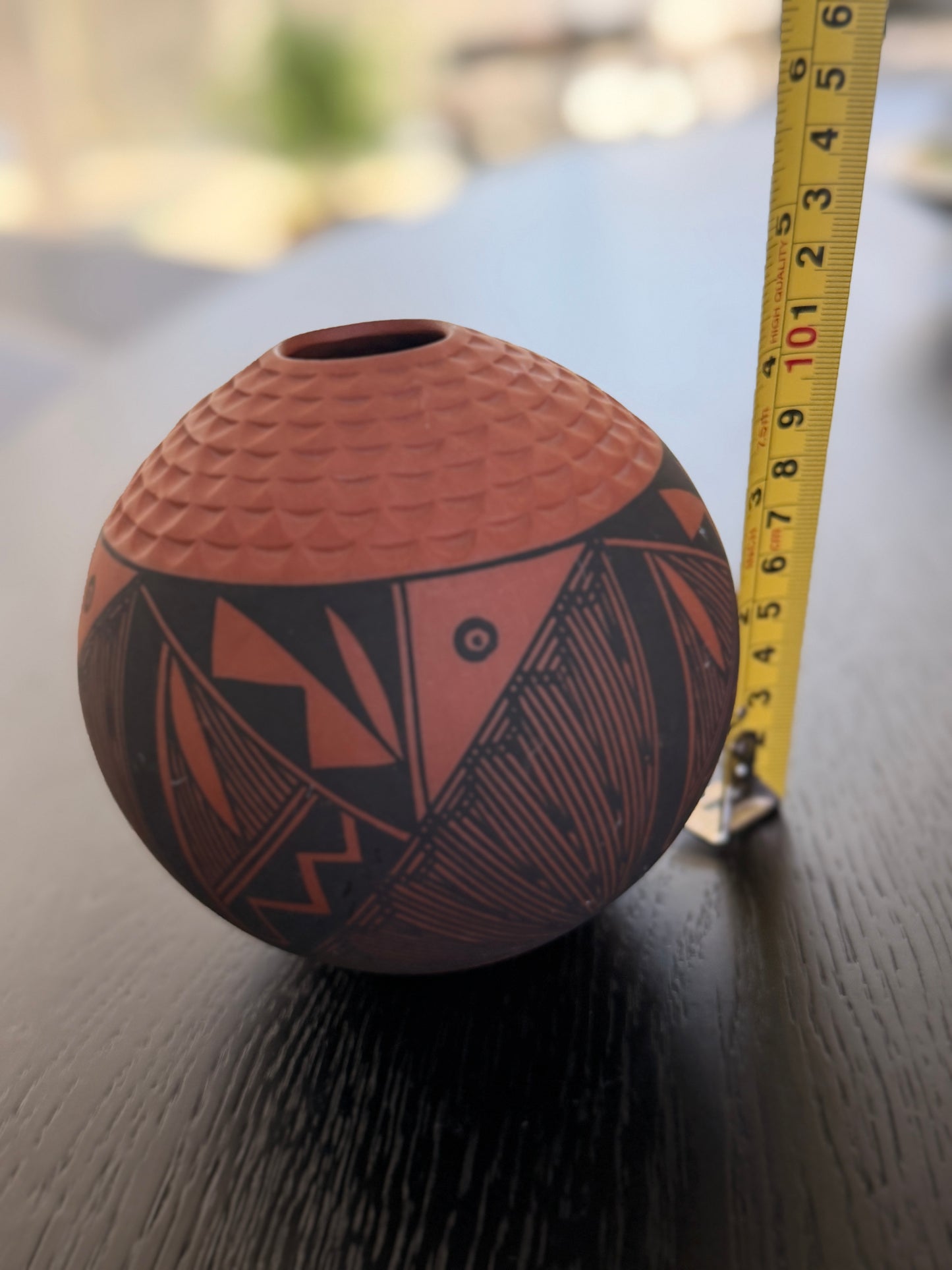 Handcrafted & Signed Acoma Pueblo Red Clay Southwestern Style Seed Pot Vase
