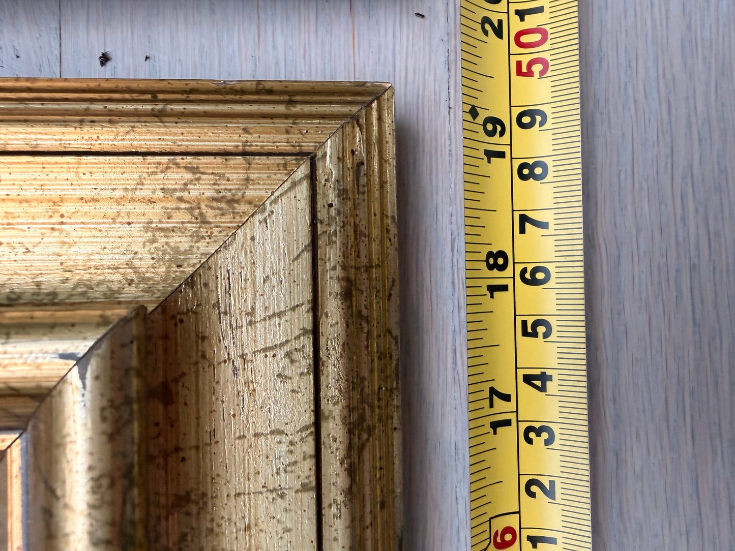 Set of two abstract oil paintings on canvas w/ gold frames.