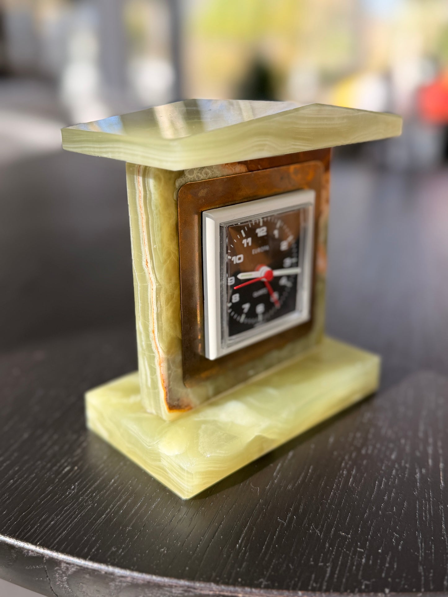 Vintage Greek Onyx Desk Clock