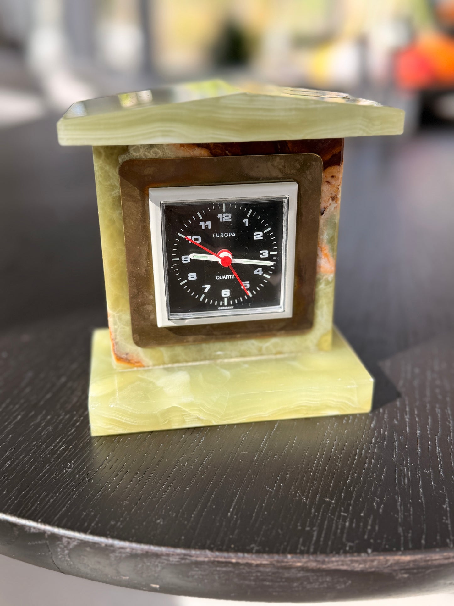 Vintage Greek Onyx Desk Clock