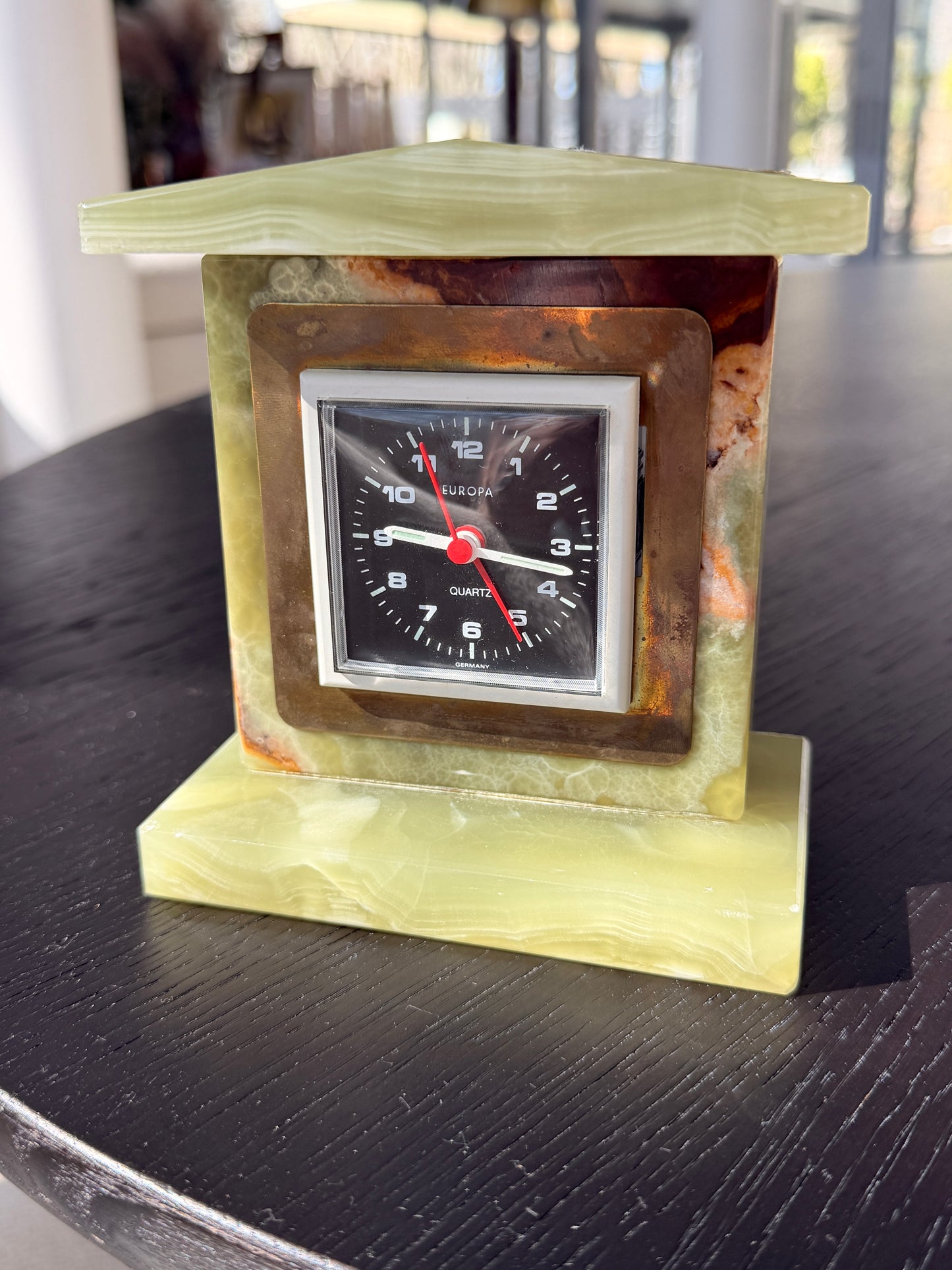 Vintage Greek Onyx Desk Clock