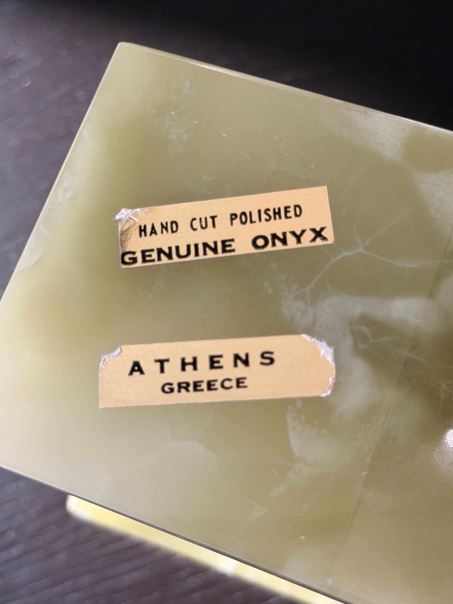 Vintage Greek Onyx Desk Clock