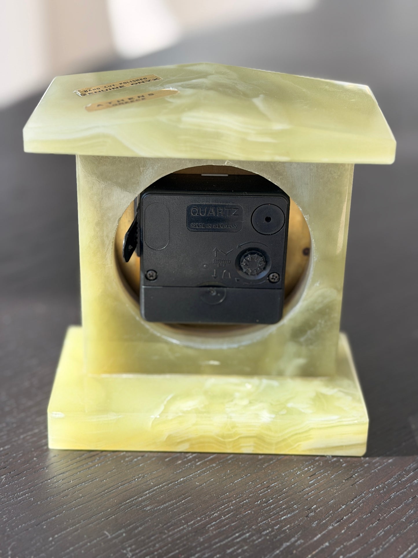Vintage Greek Onyx Desk Clock