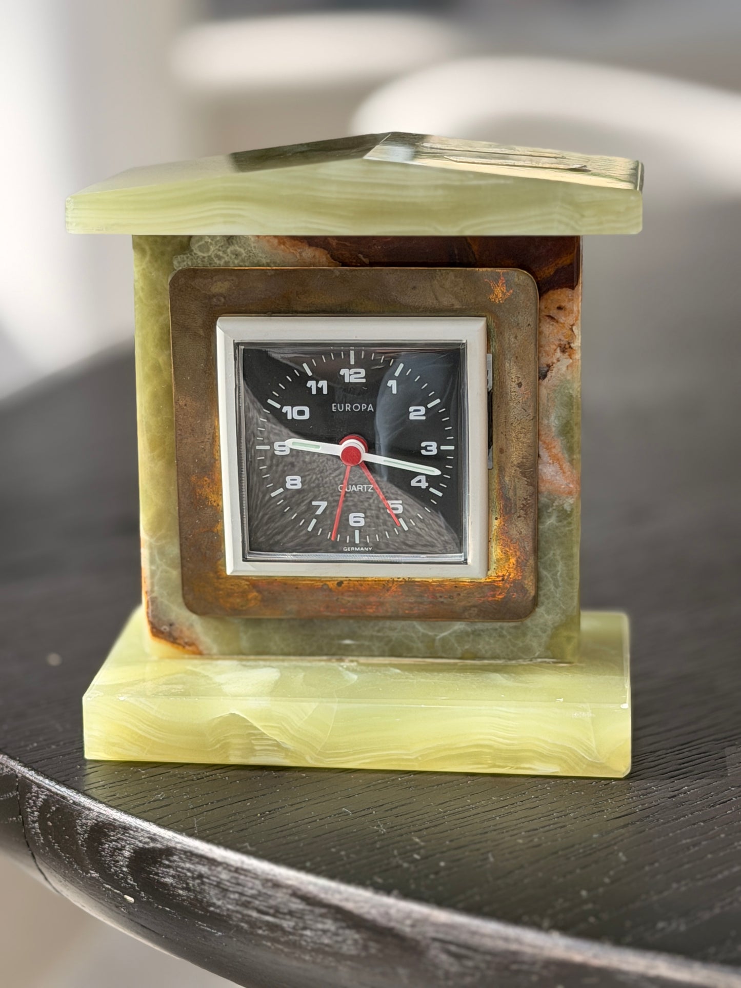 Vintage Greek Onyx Desk Clock
