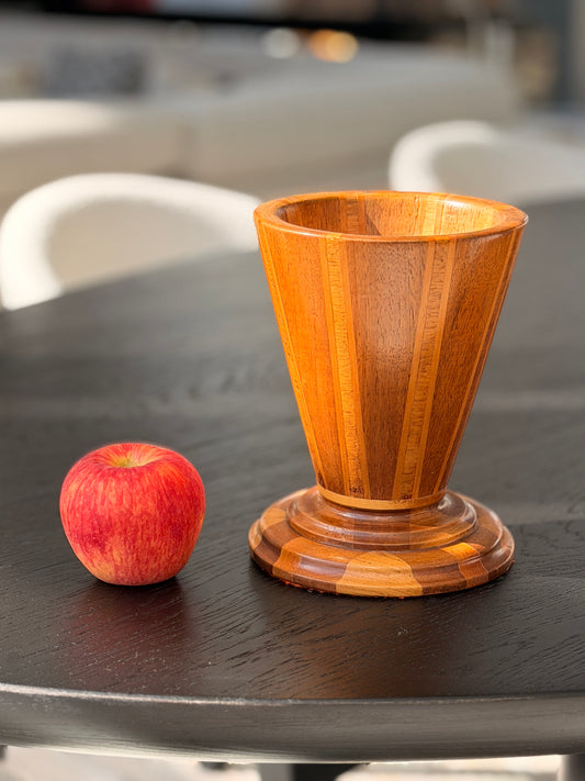 Vintage segmented wood vase.