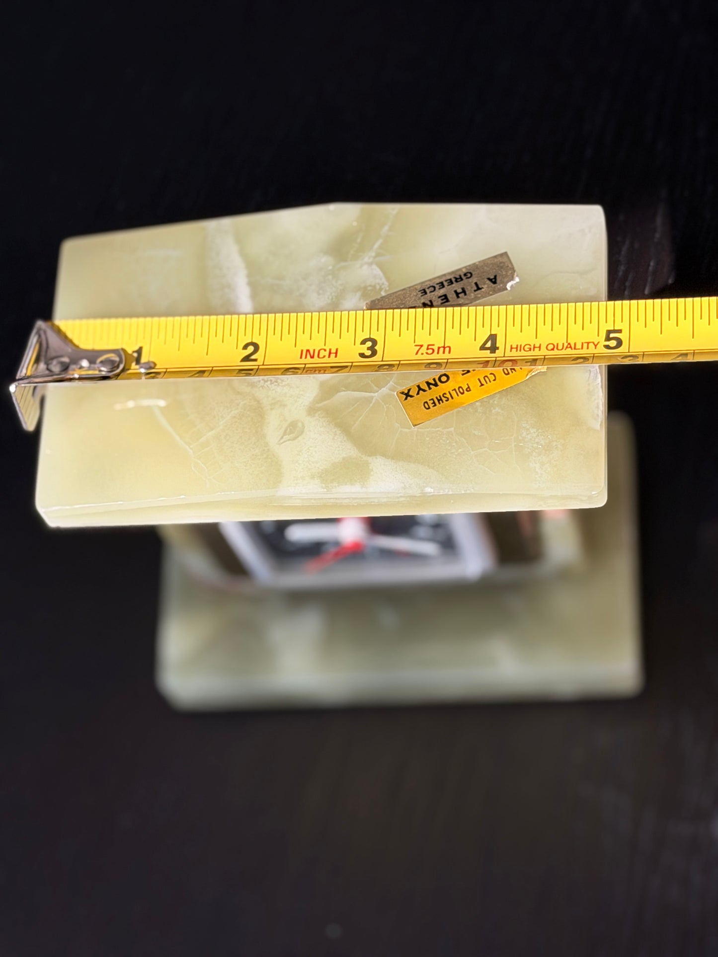 Vintage Greek Onyx Desk Clock