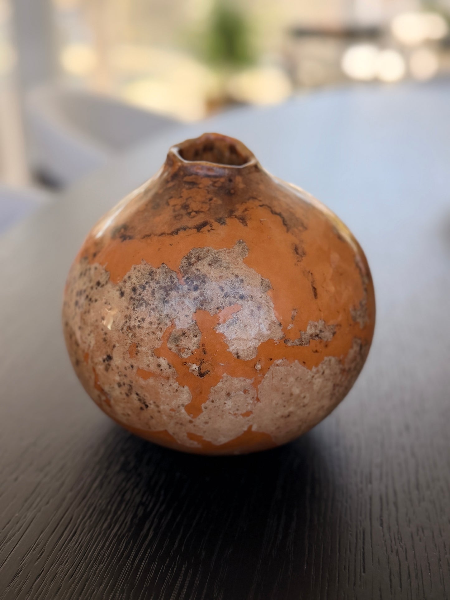 Small Studio Raku Style Pottery Vase